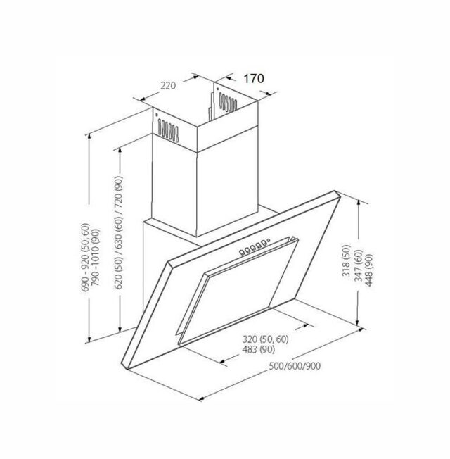 AKPO WK-4 NERO 2.0 90 White T450 Linear LED/Controller Hood - imagine 7