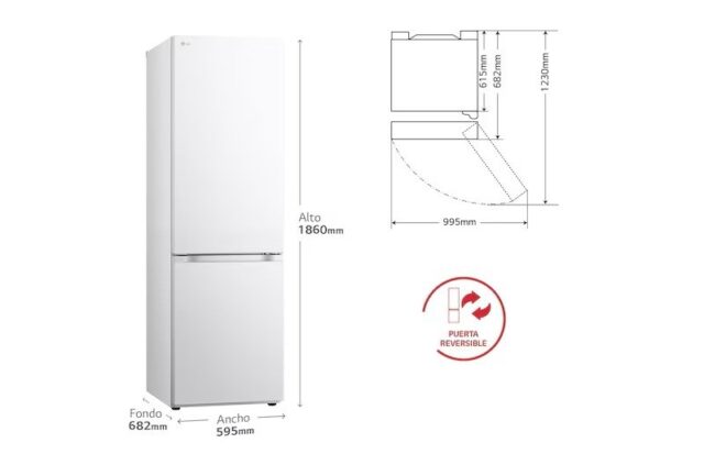 LG NatureFRESH GBV21L0ESW Fridge Freezer - White - E Rated - imagine 3