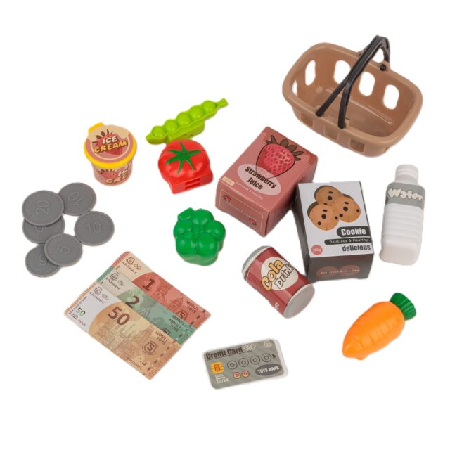 EXTRALINK TOYS KASA SKLEPOWA DLA DZIECI DUŻY ZESTAW 24EL. - imagine 5