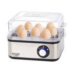 Adler AD 4486 egg cooker 8 egg(s) 800 W Black Satin steel Transparent