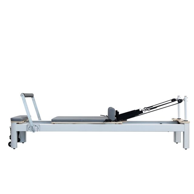 EXTRALINK PROFESIONALNE ŁÓŻKO DO PILATESU REFORMER DO PILATESU ZE STOPU ALUMINIUM SZARY - imagine 2
