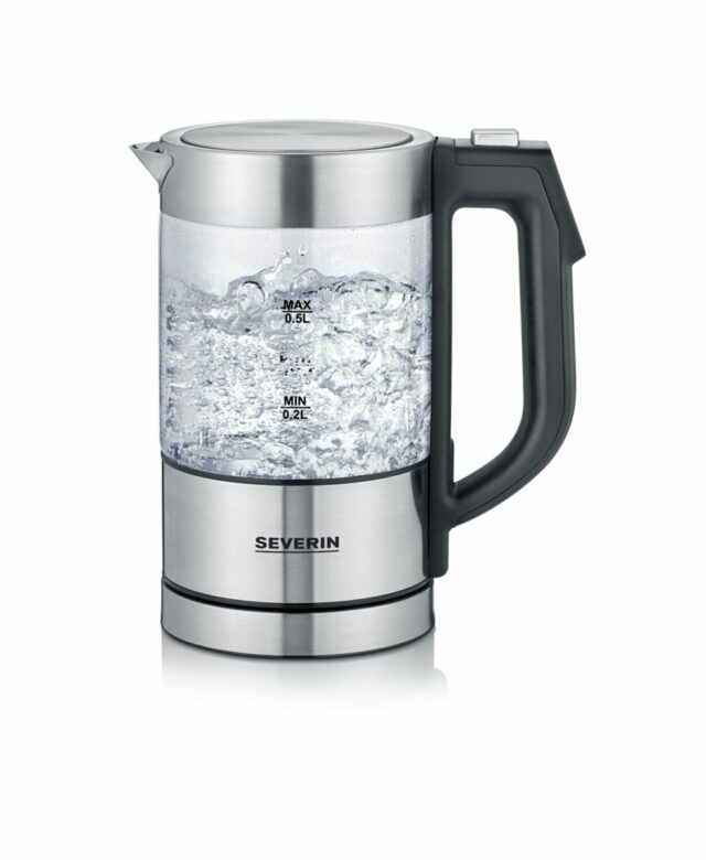Severin WK 3458 electric kettle 0.5 L 1100 W Black  Transparent - imagine 2