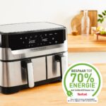 Tefal Dual Easy Fry & Grill EY905D Double 8.3 L Stand-alone 2700 W Hot air fryer Stainless steel - imagine 2