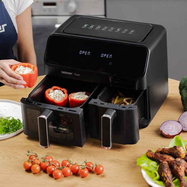 Zelmer ZAF9000 Air Fryer 5.5 l + 3.5 l 2700 W black - imagine 7