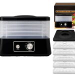 EXTRALINK HOME SUSZARKA DO GRZYBÓW OWOCÓW WARZYW ŻYWNOŚCI REGULOWANA MOCNA 500W + 5 SIT 27.5CM x 25CM CZARNA