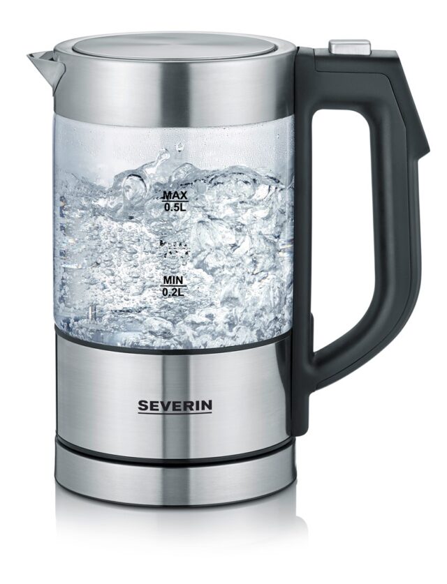 Severin WK 3458 electric kettle 0.5 L 1100 W Black  Transparent - imagine 6
