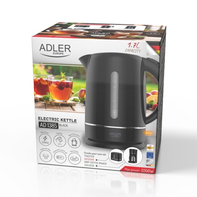 ADLER 1385B BLACK WHITE ELECTRIC KETTLE - imagine 7