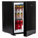 MPM-30-MBS-06/L Minibar refrigerator Freestanding Black with GLASS FRONT BLACK