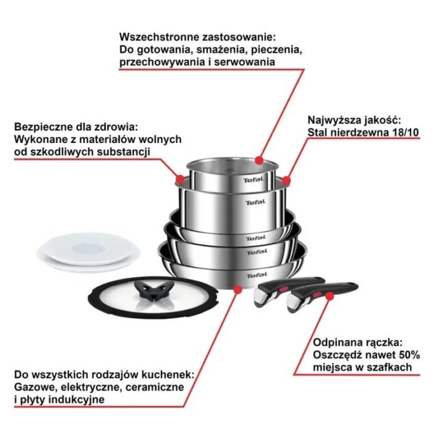 TEFAL Ingenio Emotion 10-piece cookware set L897SA74 - imagine 6