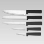 Maestro MR-1412-BLACK Knife set with block + Cutting board set Black - imagine 6