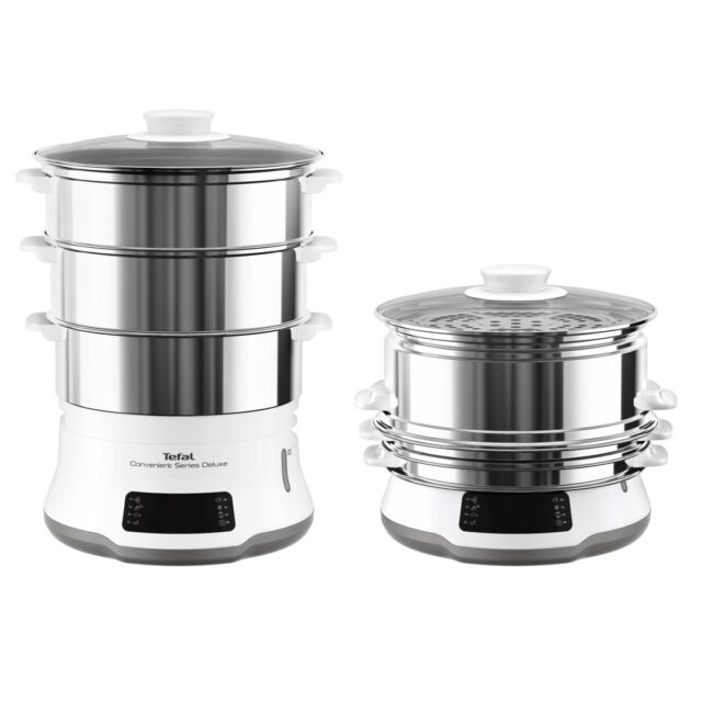 Tefal Convenient Series Deluxe VC502D steam cooker 3 basket(s) Countertop 900 W Stainless steel  White - imagine 7