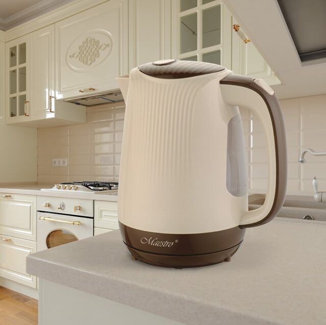 Feel-Maestro MR042 beige electric kettle 1.7 L Beige  Brown 2200 W - imagine 2