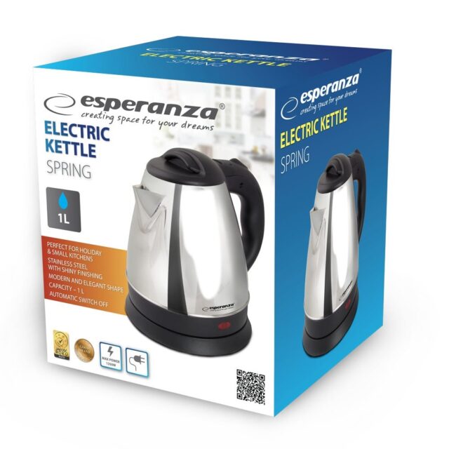 Esperanza EKK116X Electric kettle 1 L 1350 W Inox - imagine 2