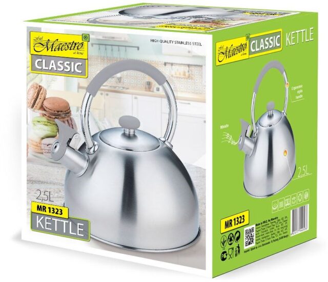 Kettle MAESTRO MR-1323 stainless steel 2.5 l - imagine 2