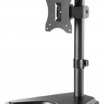Manhattan Desk Mount for TV & Monitors  Stand Assembly  Tilt/Swivel/Rotation  For screens 10  to 27   VESA compatability: 75x75 and 100x100mm - check the dimensions of the four mounting holes on back of screen to ensure it fits  Max 7kg  Black  Brack