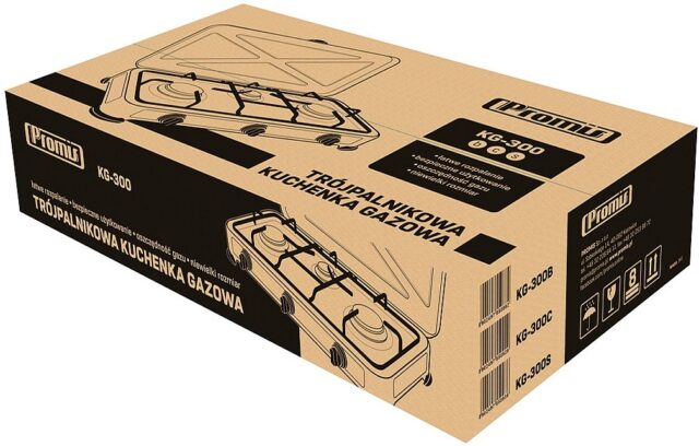 Promis KG300C 3-burner gas cooker  black - imagine 3