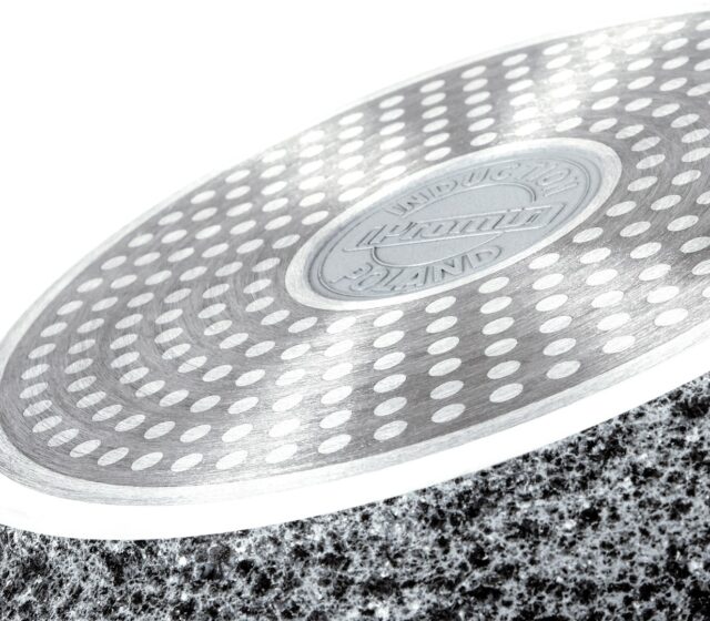 PROMIS Set of pots GRANITE  saucepan 16 cm  pots 20 24 28 brown handles - imagine 7