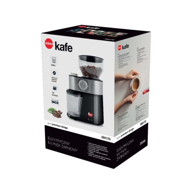 ELDOM MK170 KAFE Burr grinder 200 W Black  Stainless steel - imagine 5