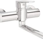 Wall-mounted washbasin mixer