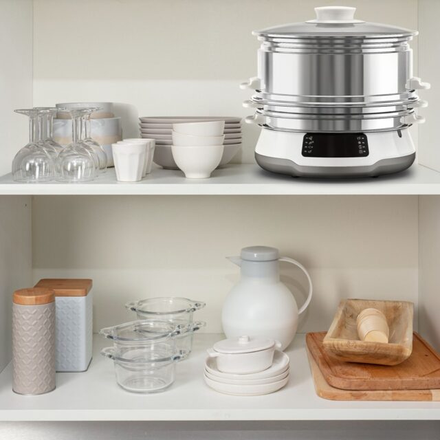 Tefal Convenient Series Deluxe VC502D steam cooker 3 basket(s) Countertop 900 W Stainless steel  White - imagine 8