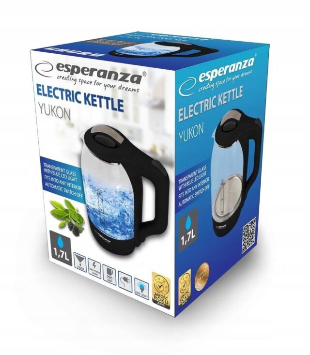 Esperanza EKK025K Electric kettle 1.7 L Black  Multicolor 1500 W - imagine 3