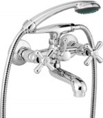 Wall-mounted bathtub mixer with shower set - imagine 4