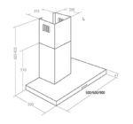 Chimney Hood Akpo WK-4 Feniks Slim Glass 90 - imagine 5