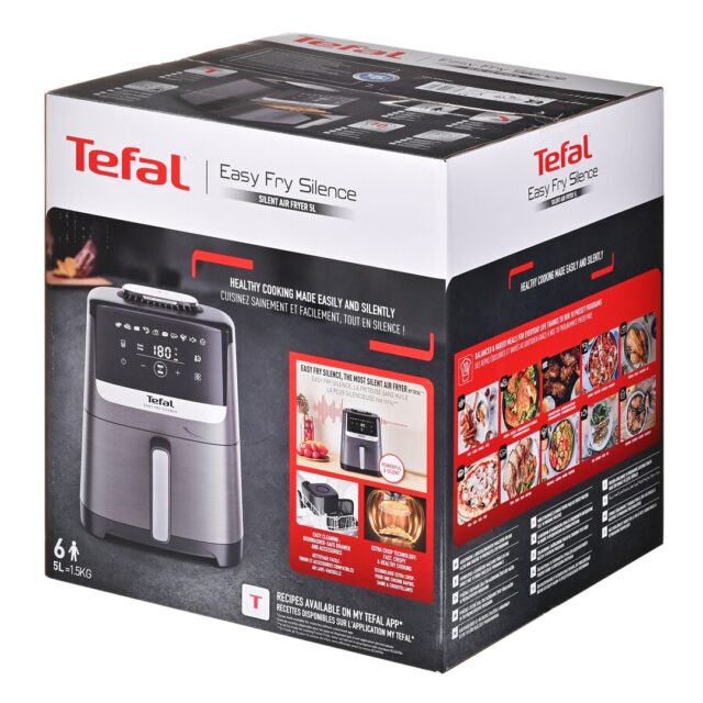 Tefal Easy Fry Silence EY551HE0 fryer Single 5 L Stand-alone Hot air fryer Black  Grey  Stainless steel - imagine 8