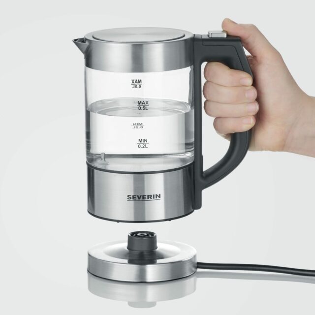 Severin WK 3458 electric kettle 0.5 L 1100 W Black  Transparent - imagine 3