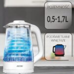 MPM MCZ-124 electric kettle 1.7 L 2200 W White - imagine 6