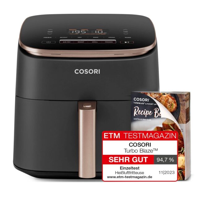 Cosori Turbo Blaze Chef Edition Single 6 L Stand-alone 1725 W Hot air fryer Black  Pink gold - imagine 2