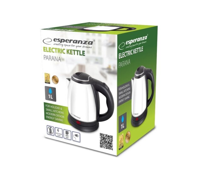 Esperanza EKK128W Electric kettle 1 L Black White 1350 W - imagine 3