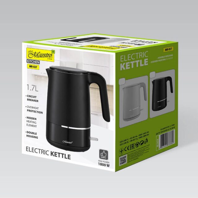 Maestro MR-037 electric kettle 1.7 L 1800 W (MR-037-BLACK) Black - imagine 4