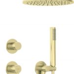 Concealed shower set with overhead shower