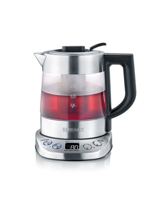 Severin WK 3473 electric kettle 1 L 2200 W Stainless steel  Transparent - imagine 7
