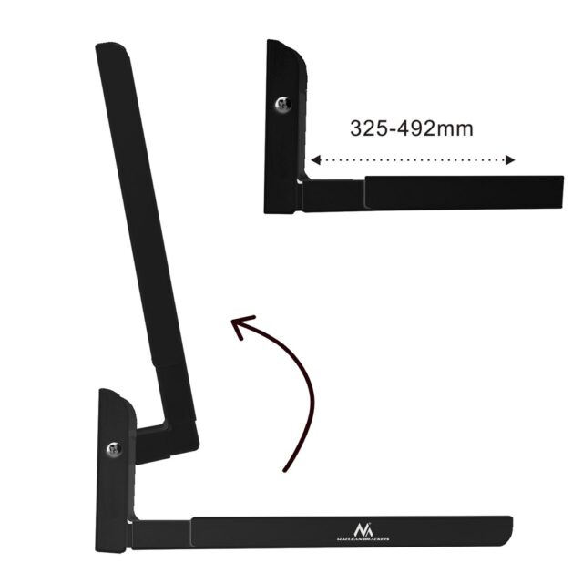 Maclean MC-915 B Universal Microwave Bracket Holder Wall Mount Adjustable Solid Metal Kitchen 30kg Black - imagine 2