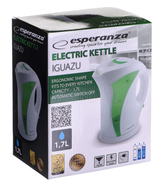 Esperanza EKK018G Electric kettle 1.7 L  White / Green - imagine 6