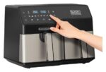 Black & Decker BXAF9000E Double 9 L Stand-alone 2500 W Hot air fryer Black  Stainless steel - imagine 2