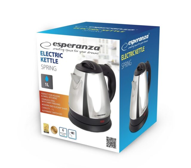 Esperanza EKK116S Electric kettle 1 L 1350 W Silver - imagine 2