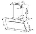 Wall-mounted hood MPM-60-OM-43 595 m3/h  Black - imagine 3