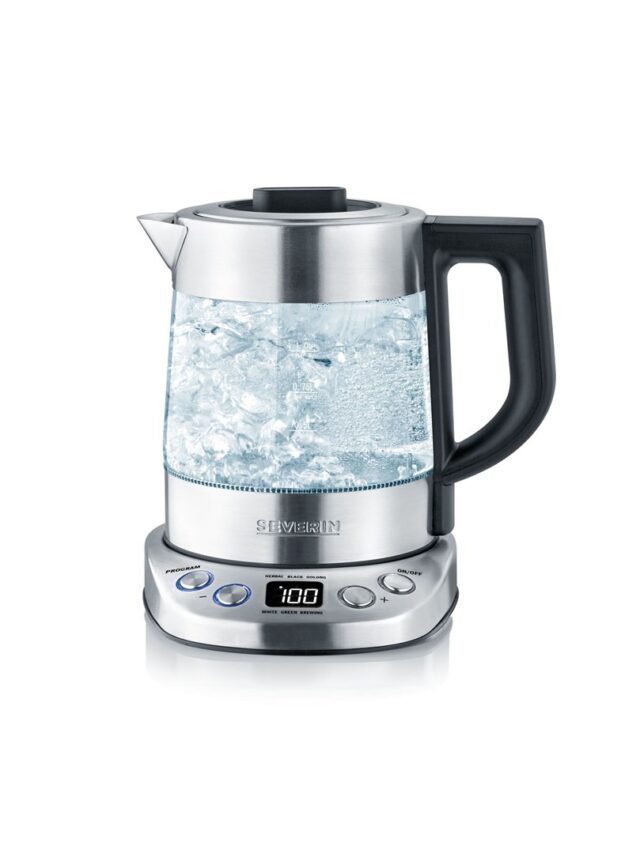 Severin WK 3473 electric kettle 1 L 2200 W Stainless steel  Transparent - imagine 3