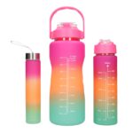EXTRALINK BIDON MOTYWACYJNY 3W1 ZESTAW RÓŻOWY-POMARAŃCZOWY 2000ML+900ML+300ML - imagine 2