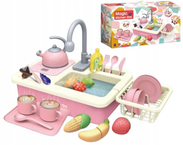 EXTRALINK TOYS ZLEWOZMYWAK Z KUCHENKĄ Z OBIEGIEM WODY ZABAWKA - imagine 2
