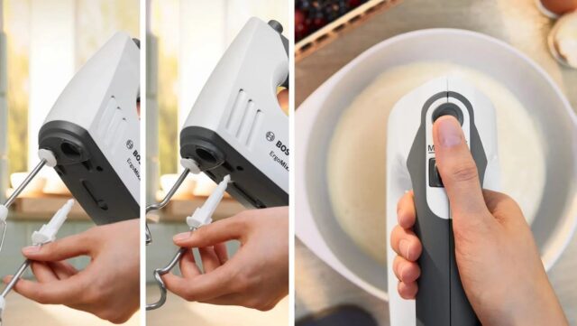 Bosch MFQ37400 mixer Hand mixer 750 W Grey  White - imagine 4