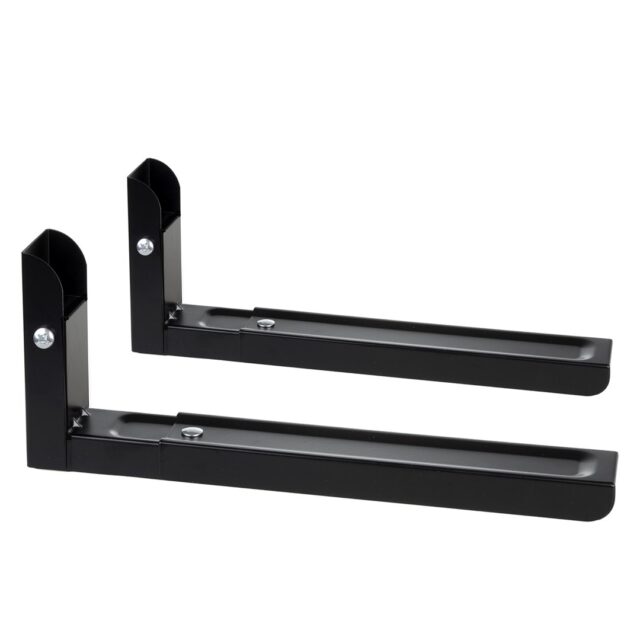 Maclean MC-915 B Universal Microwave Bracket Holder Wall Mount Adjustable Solid Metal Kitchen 30kg Black - imagine 3