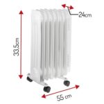 Adler AD 7815 electric space heater Indoor White 1500 W Oil electric space heater - imagine 9