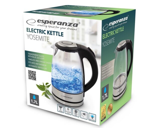 Esperanza EKK012 Electric kettle 1.7 L Black  Multicolor 2200 W - imagine 3