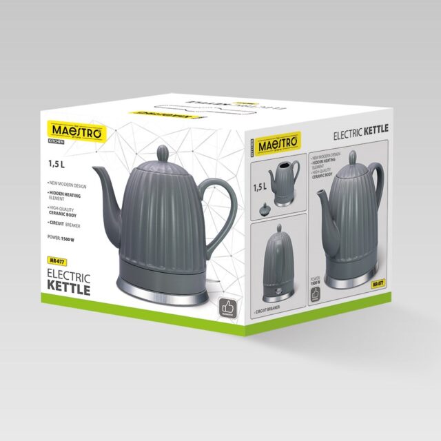Ceramic electric kettle MAESTRO MR-077 1.5l 1500W Grey - imagine 9