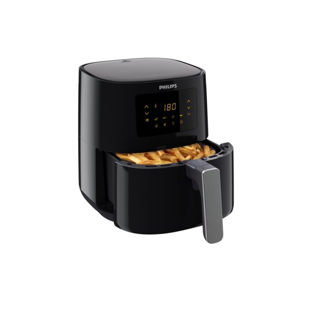 Philips Essential HD9252/70 fryer Single 4.1 L Stand-alone 1400 W Hot air fryer Black  Silver - imagine 3