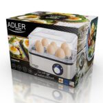 Adler AD 4486 egg cooker 8 egg(s) 800 W Black Satin steel Transparent - imagine 6